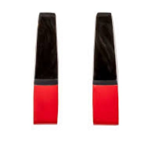 Marni Resin Geometric Earrings in Red and Black - Picture 6 of 10